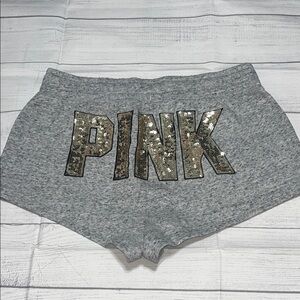 PINK Victoria's Secret Gray Sequin Shorts L